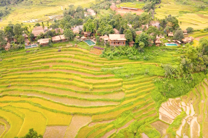 Les villages à Pu Luong Vietnam