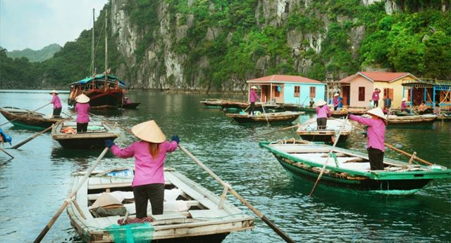 Village flottant de Vung Vieng 