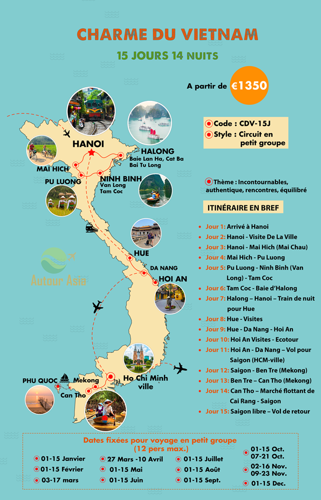 Charme du Vietnam 15 jours 14 nuits