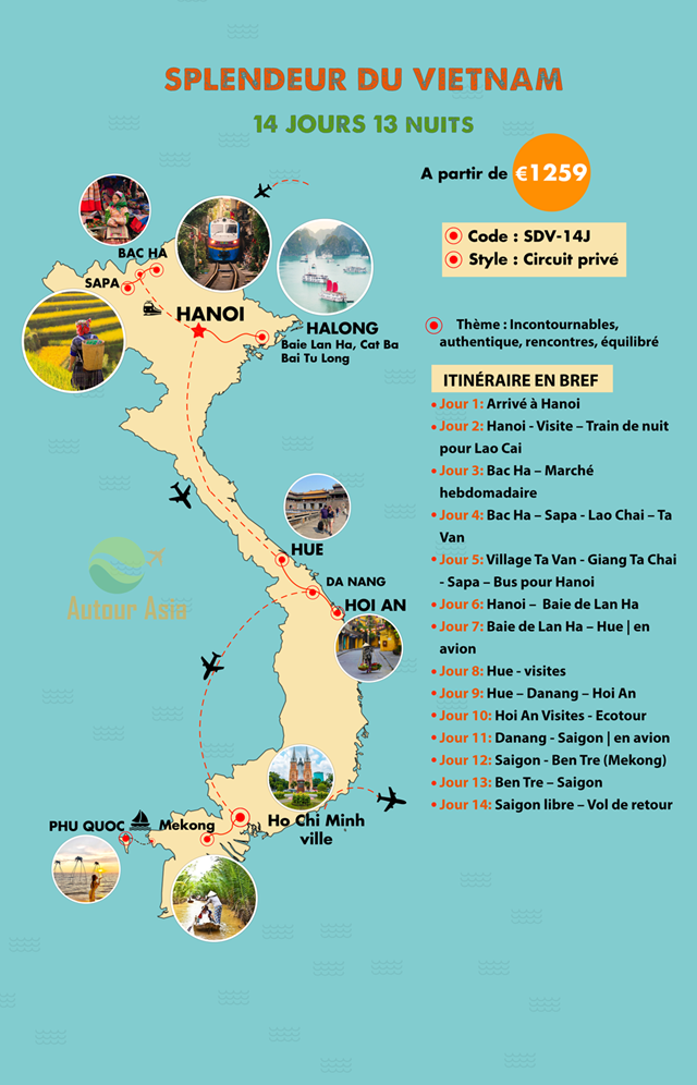 Splendeur du Vietnam 14 jours 13 nuits
