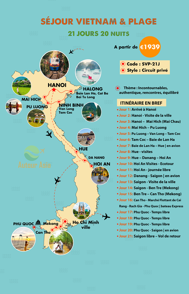 3 semaines au Séjour Vietnam et plage